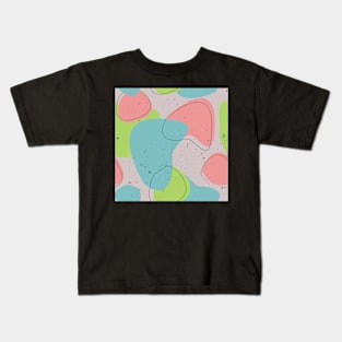 Abstract organic pattern design (green, pink and blue) Kids T-Shirt